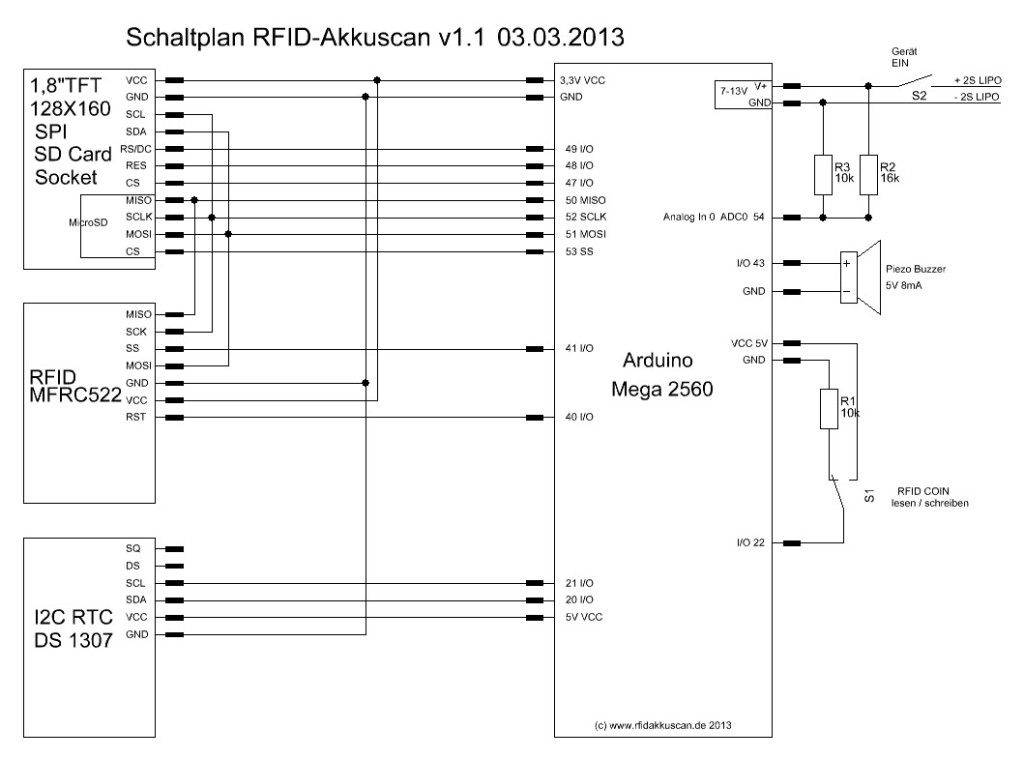 Schaltplan RFID-Akkuscan v1.1